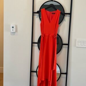 Karen Millen Orange V Neck Maxi Dress-Size 6